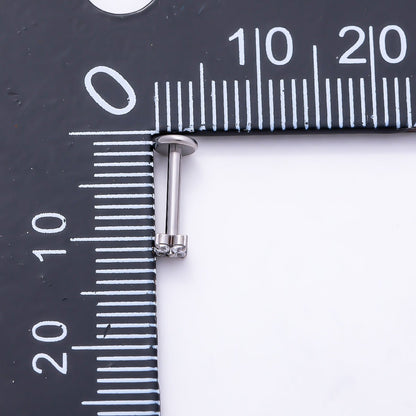 Titanium 2.7mm Clear CZ Flower Universal Cartilage Piercing Flat Back Stud | BJ-00206