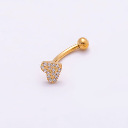 Titanium 4.5mm Micro Paved CZ Butterfly Curved Eyebrow Barbell Piercing Stud in Gold &amp; Silver | BJ-00148 BJ-00149