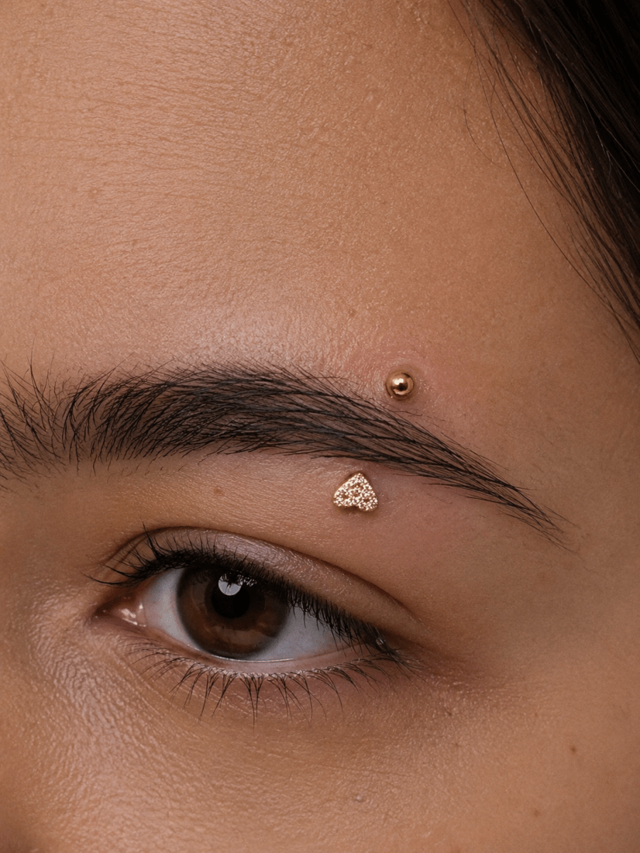 Titanium 4.5mm Micro Paved CZ Butterfly Curved Eyebrow Barbell Piercing Stud in Gold &amp; Silver | BJ-00148 BJ-00149