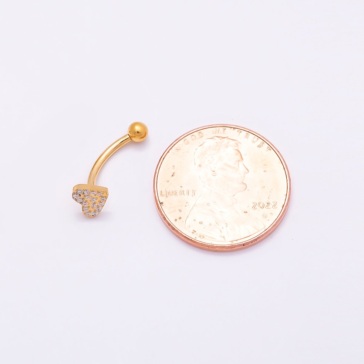 Titanium 4.5mm Micro Paved CZ Butterfly Curved Eyebrow Barbell Piercing Stud in Gold &amp; Silver | BJ-00148 BJ-00149