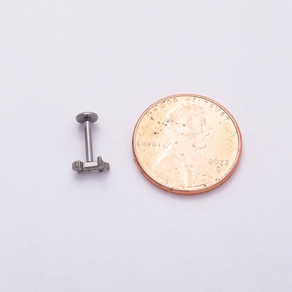 Titanium 4.5mm Minimalist Pet Cat Dog Cartilage Piercing Flat Back Stud in Gold &amp; Silver | BJ-00166 BJ-00167