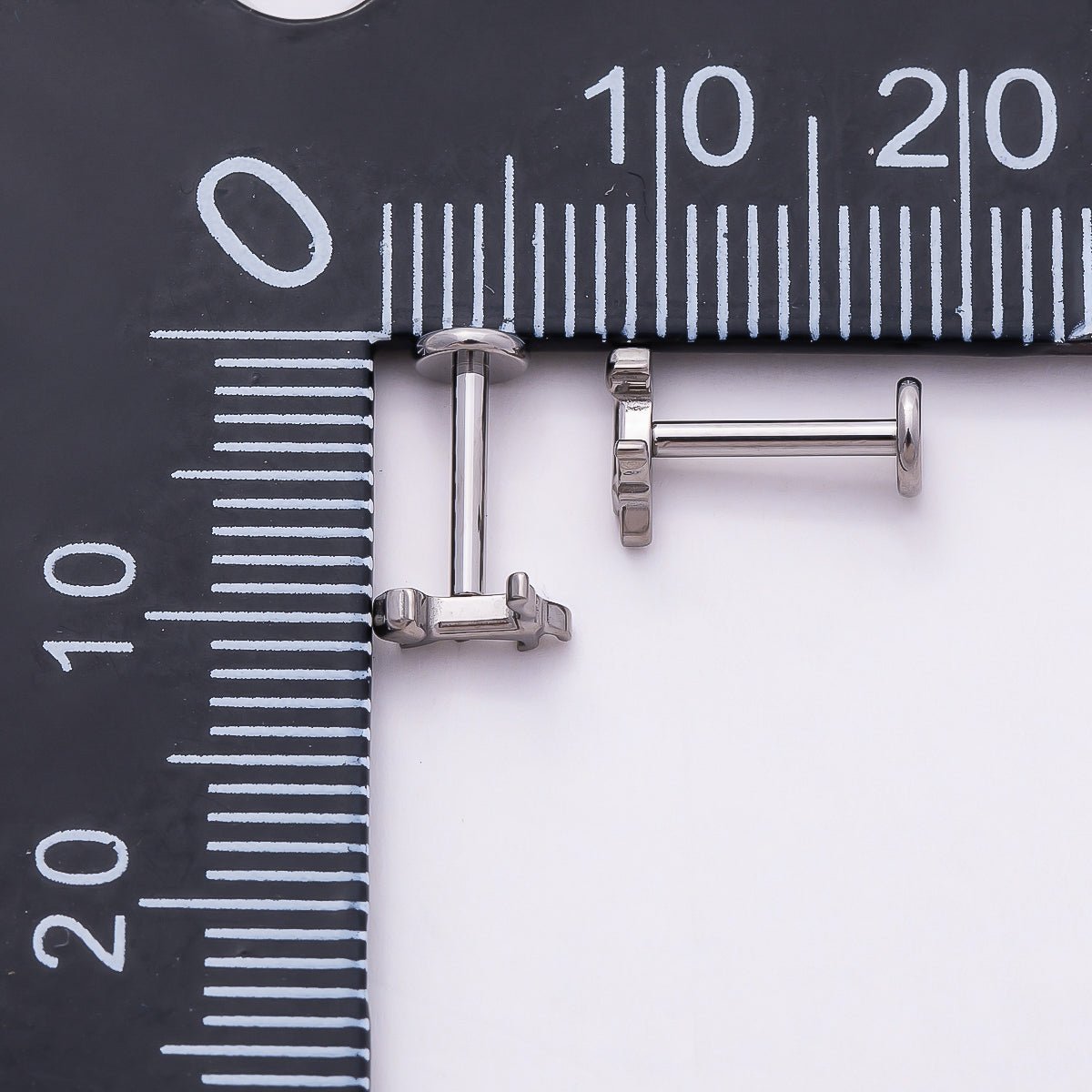 Titanium 4.5mm Minimalist Pet Cat Dog Cartilage Piercing Flat Back Stud in Gold &amp; Silver | BJ-00166 BJ-00167