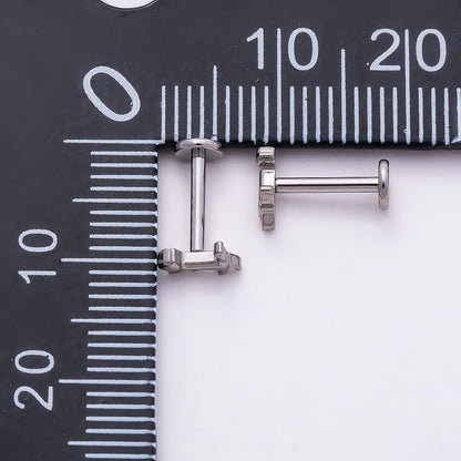 Titanium 4.5mm Minimalist Pet Cat Dog Cartilage Piercing Flat Back Stud in Gold &amp; Silver | BJ-00166 BJ-00167
