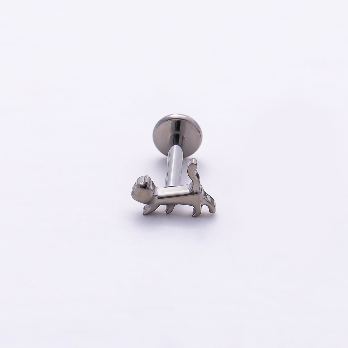 Titanium 4.5mm Minimalist Pet Cat Dog Cartilage Piercing Flat Back Stud in Gold &amp; Silver | BJ-00166 BJ-00167