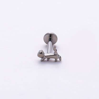 Titanium 4.5mm Minimalist Pet Cat Dog Cartilage Piercing Flat Back Stud in Gold &amp; Silver | BJ-00166 BJ-00167