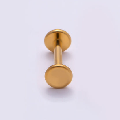 Titanium 4mm Minimalist Round Cartilage Piercing Flat Back Stud in Gold &amp; Silver | BJ-00192 BJ-00193