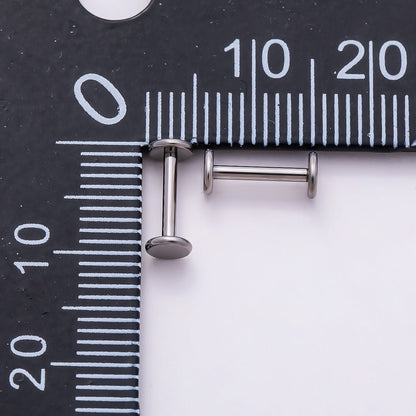 Titanium 4mm Minimalist Round Cartilage Piercing Flat Back Stud in Gold &amp; Silver | BJ-00192 BJ-00193