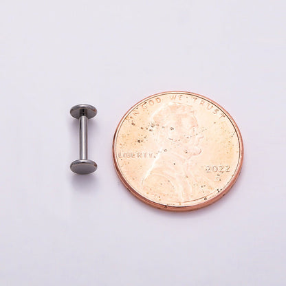 Titanium 4mm Minimalist Round Cartilage Piercing Flat Back Stud in Gold &amp; Silver | BJ-00192 BJ-00193