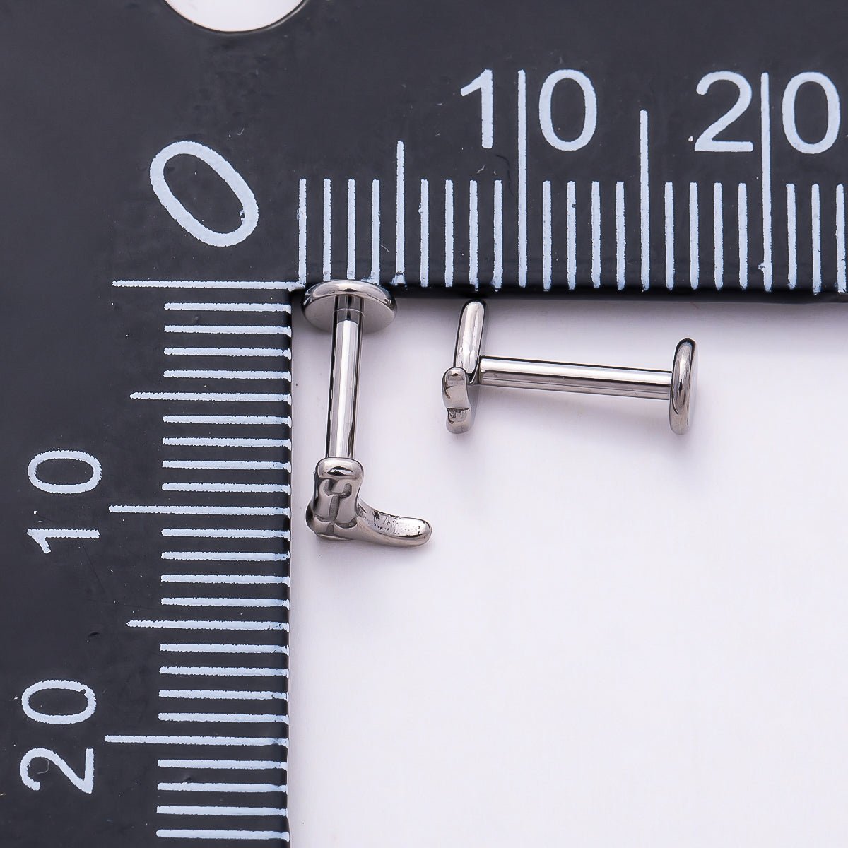 Titanium 6mm Cowboy Boot Cartilage Piercing Flat Back Stud in Gold &amp; Silver | BJ-00188 BJ-00189