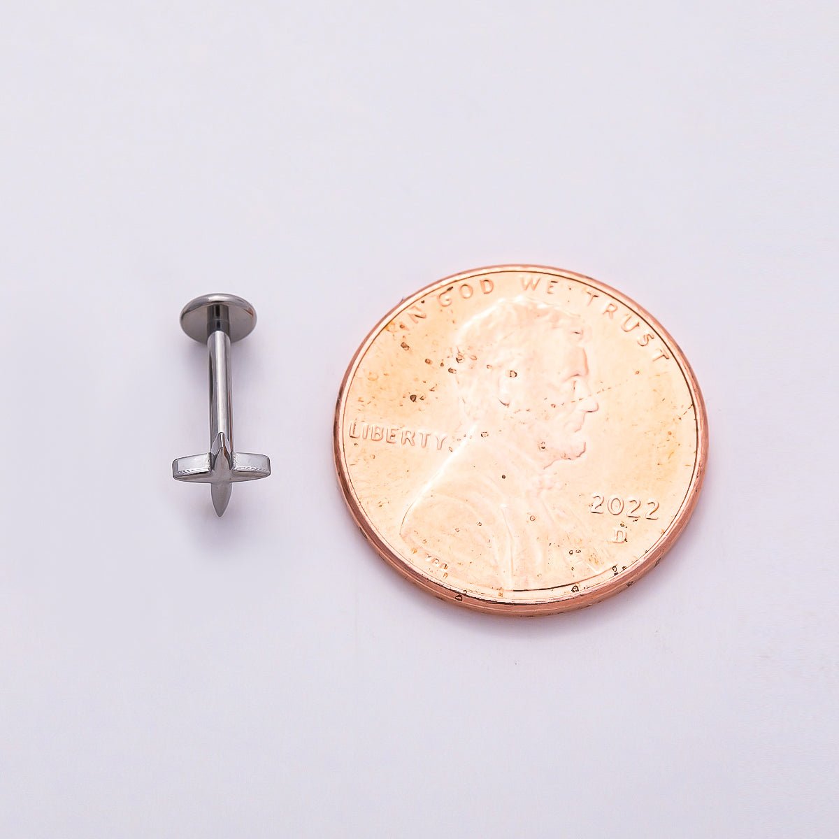 Titanium 6mm North Star Cartilage Piercing Flat Back Stud in Gold &amp; Silver | BJ-00130 BJ-00131