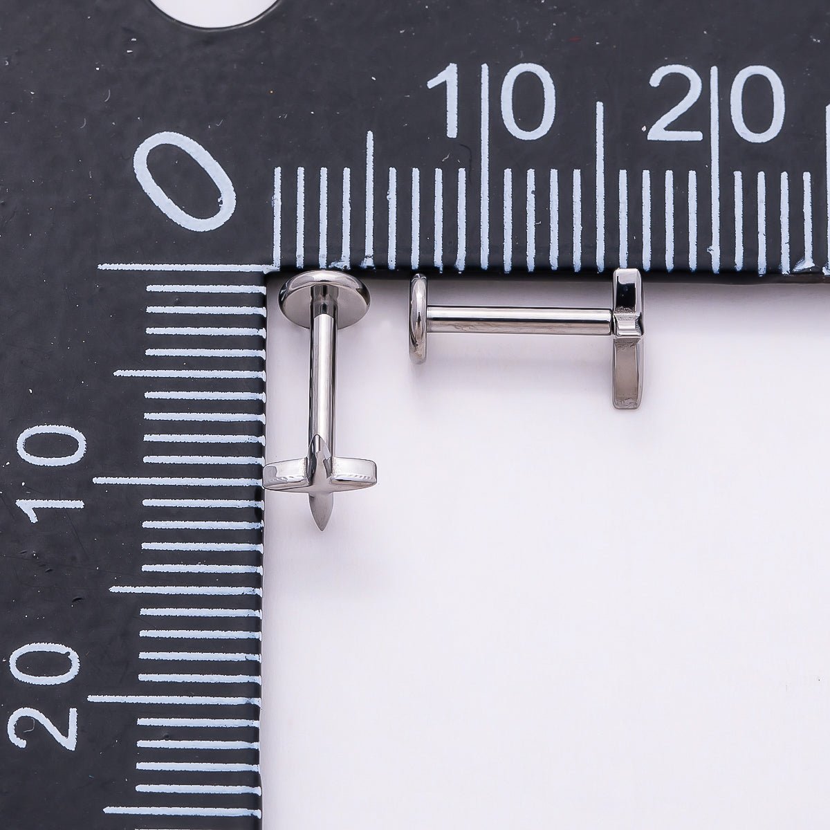 Titanium 6mm North Star Cartilage Piercing Flat Back Stud in Gold &amp; Silver | BJ-00130 BJ-00131