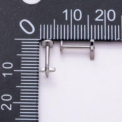 Titanium 6mm North Star Cartilage Piercing Flat Back Stud in Gold &amp; Silver | BJ-00130 BJ-00131