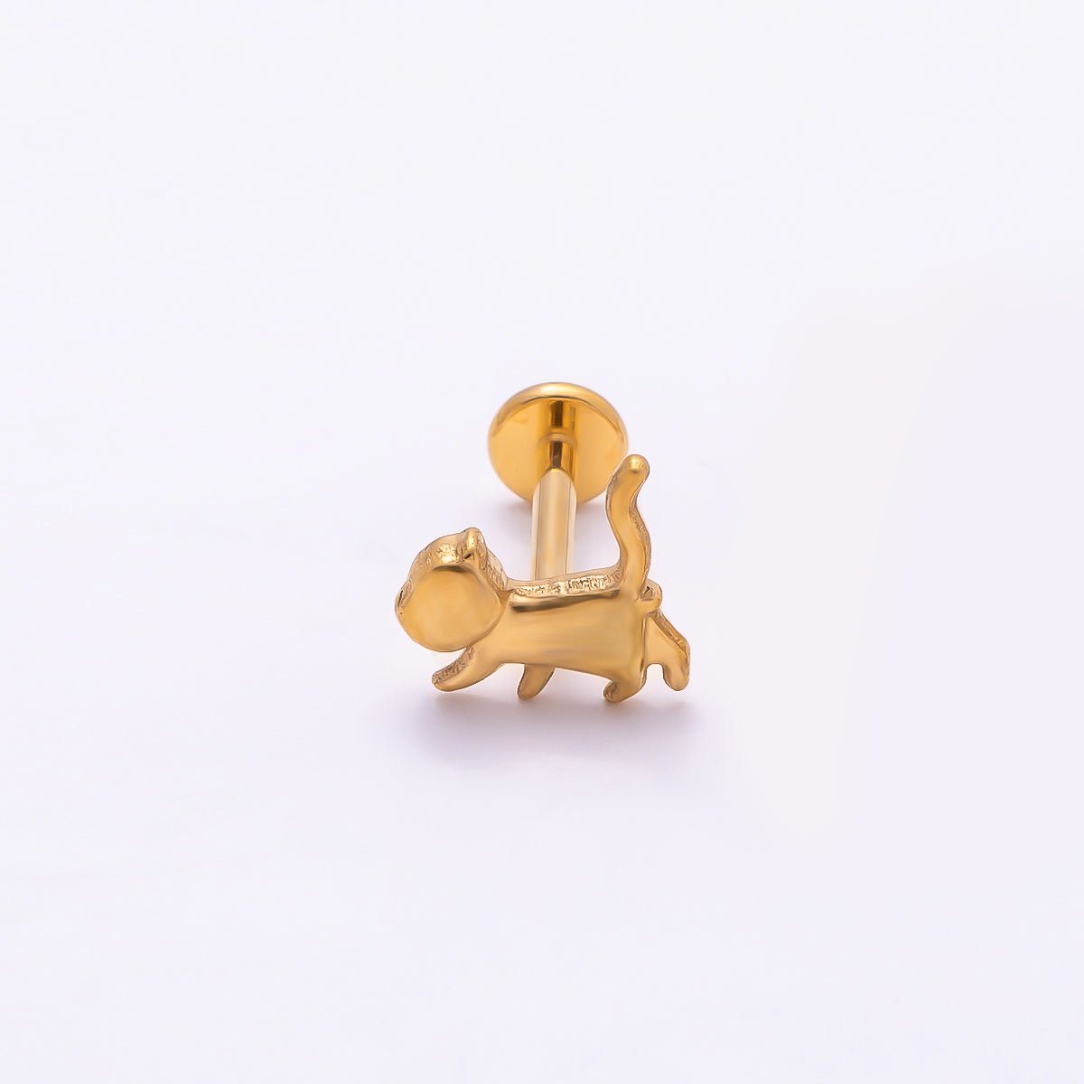 Titanium 8mm Pet Minimalist Cartilage Piercing Flat Back Stud in Gold &amp; Silver | BJ-00094 BJ-00095