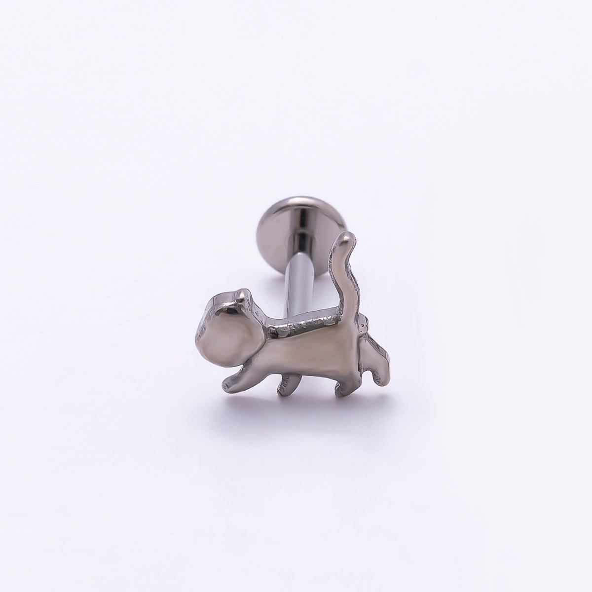 Titanium 8mm Pet Minimalist Cartilage Piercing Flat Back Stud in Gold &amp; Silver | BJ-00094 BJ-00095