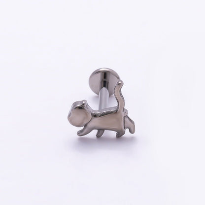 Titanium 8mm Pet Minimalist Cartilage Piercing Flat Back Stud in Gold &amp; Silver | BJ-00094 BJ-00095