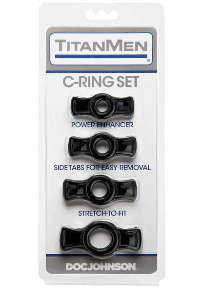 TitanMen C Ring Set Stretch-to-Fit Power Enhancers By Doc Johnson