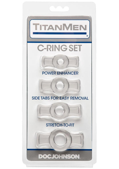 TitanMen C Ring Set Stretch-to-Fit Power Enhancers By Doc Johnson