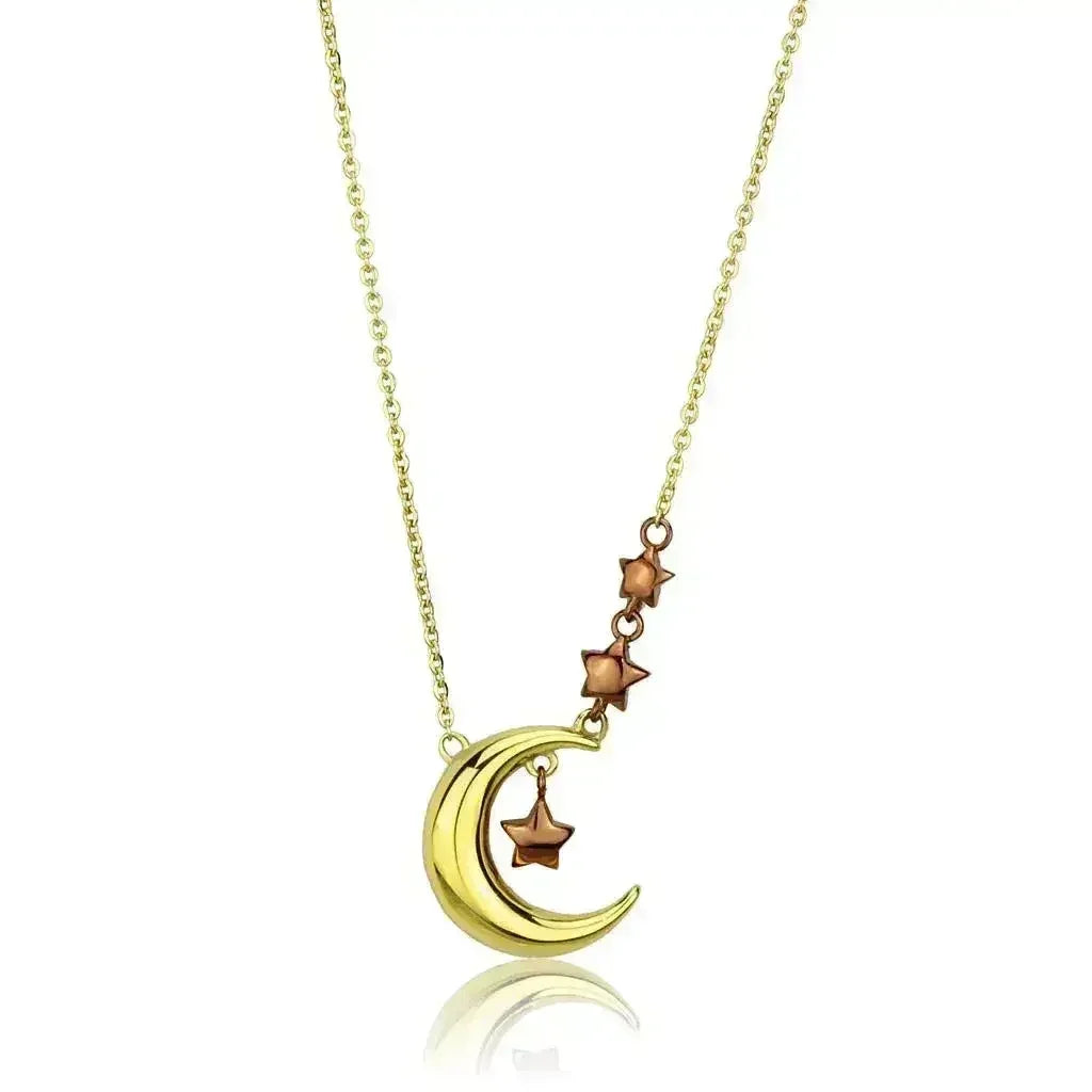 TK2796 IP Gold &amp; IP Light Brown Stainless Steel Necklace