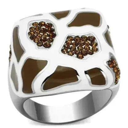 TK847 - High polished (no plating) Stainless Steel Ring with Top Grade