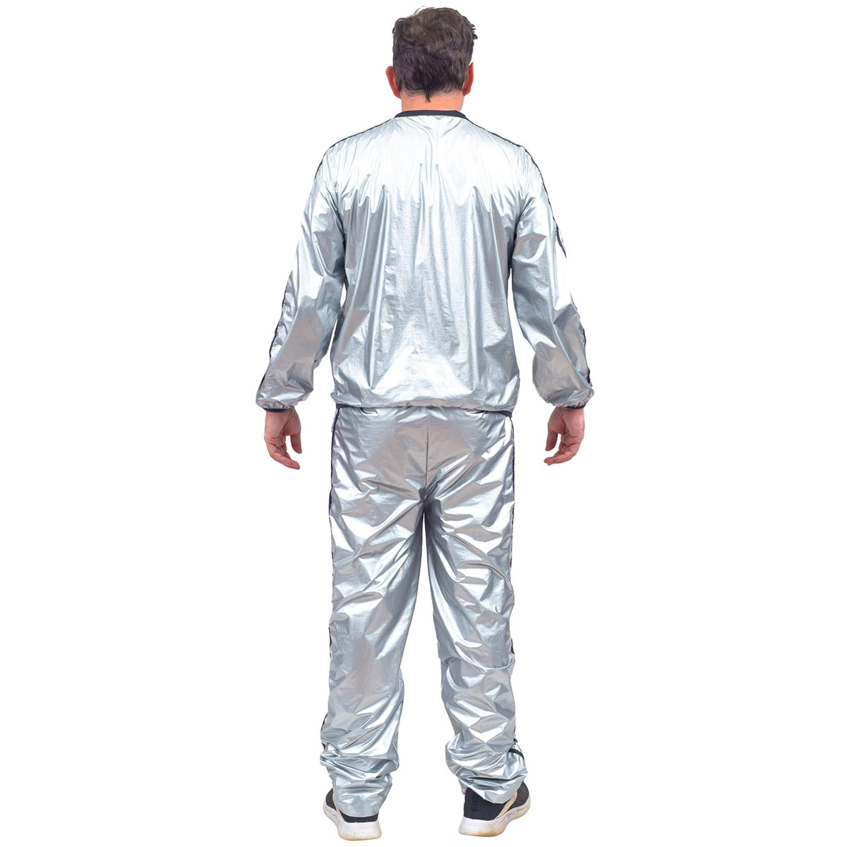 Todd and Margo Shiny Silver 2 Piece Workout Top and Pants Halloween Costume Set