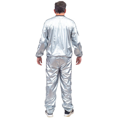 Todd and Margo Shiny Silver 2 Piece Workout Top and Pants Halloween Costume Set