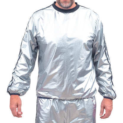 Todd and Margo Shiny Silver 2 Piece Workout Top and Pants Halloween Costume Set
