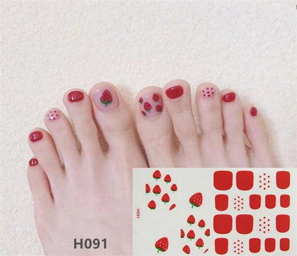 Toe Nail Sticker Wraps Adhesive Decals Toenail Polish Strips DIY Pedicure Foot Decals Manicure Strips Decals Full Wraps Women Glitter Toenail Nail Polish Strips Decals Full Wraps Self Adhesive Toe Nail Tip Full Toe Nail Wraps Feet Decorations