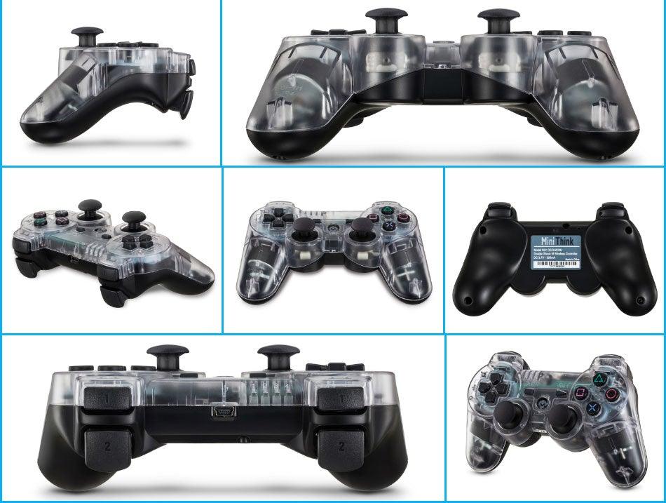 Transparent Eye Catching Wireless Dual Shock Bluetooth Joystick Gamepad Console Controller Compatible With PC Laptop