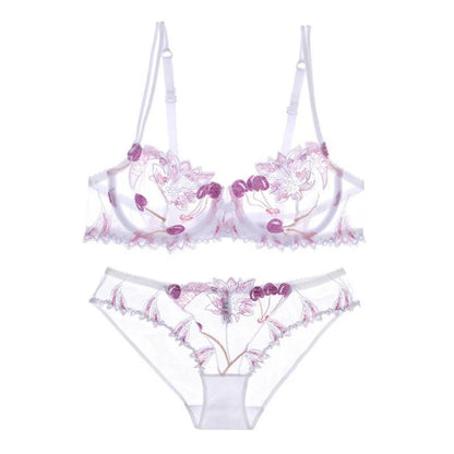 Sexy Transparent Flower Lingerie Set