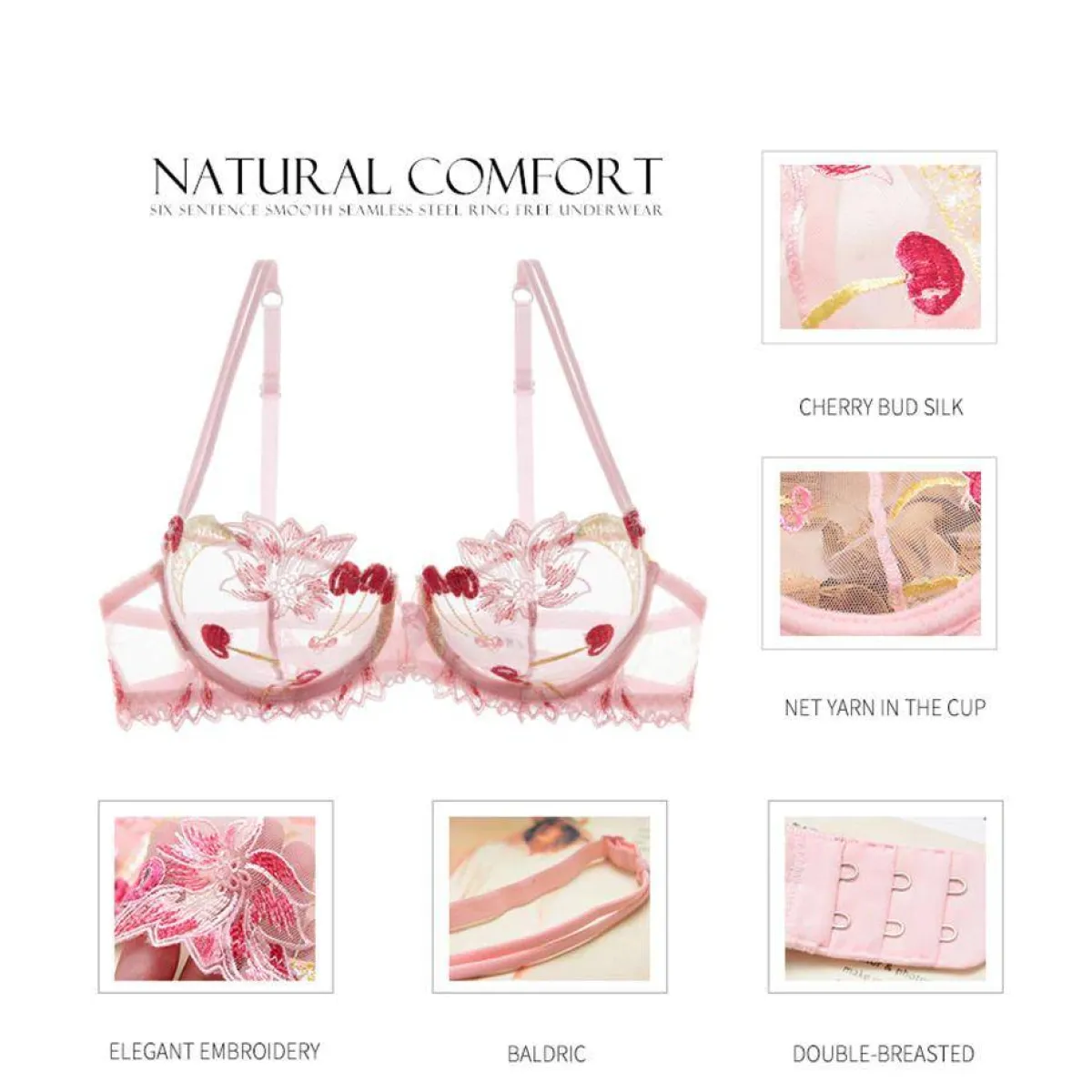 Sexy Transparent Flower Lingerie Set