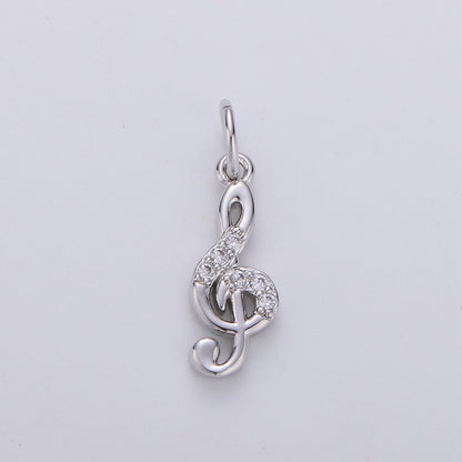 Treble Clef Charms Musical Note Charm Music Pendant Gold Filled Charm Musician Jewelry for Bracelet Necklace Earring Charm D-291  D-292