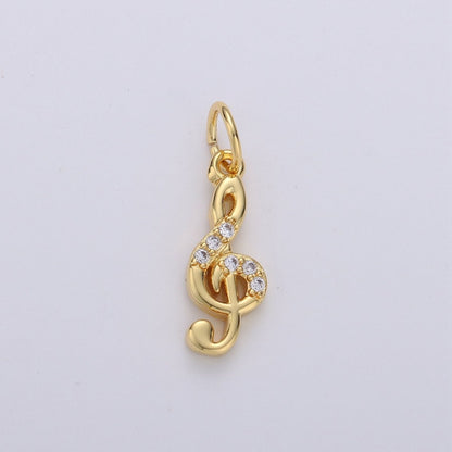 Treble Clef Charms Musical Note Charm Music Pendant Gold Filled Charm Musician Jewelry for Bracelet Necklace Earring Charm D-291  D-292