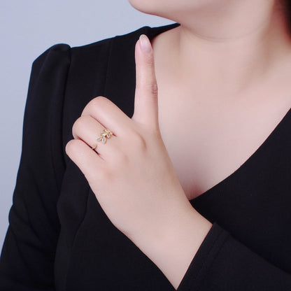 TRENDY Gold Leaf Ring, Pave Leaf Ring, Olive Leaf Vine Ring, Wraparound Ring, Nature Ring, Adjustable Size Ring O-2252
