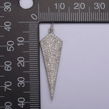 Triangle Pendant, Cubic Triangle Charm Gold Filled Triangle Arrowhead, Silver Arrowhead Charm, Triangle Charm N-325