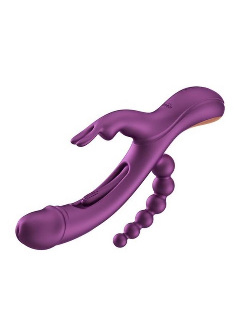 Trilux App-Controlled Silicone Rabbit Vibrator with Anal Beads
