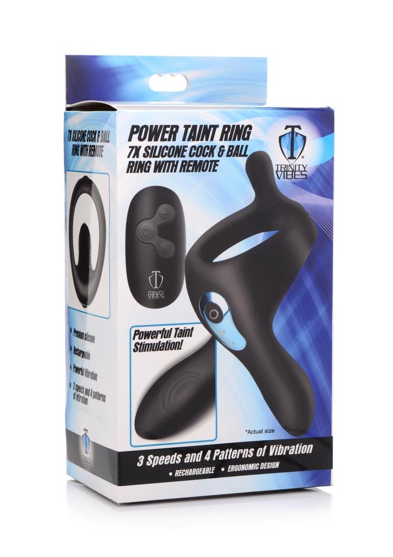 Trinity Vibes Rechargeable Power Cock Taint Ring with Remote Control
