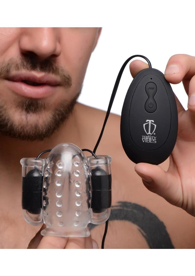 Trinity Men 20X Deluxe Dual Vibrating Head Teaser 3 Speeds 17 Patterns