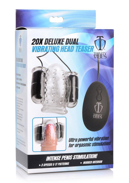 Trinity Men 20X Deluxe Dual Vibrating Head Teaser 3 Speeds 17 Patterns