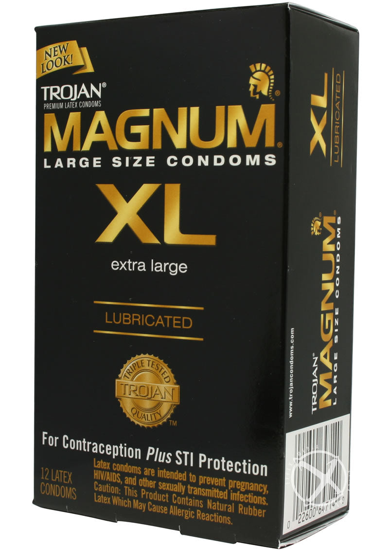Trojan Magnum XL Extra Large Lubricated Condoms 12 Pack