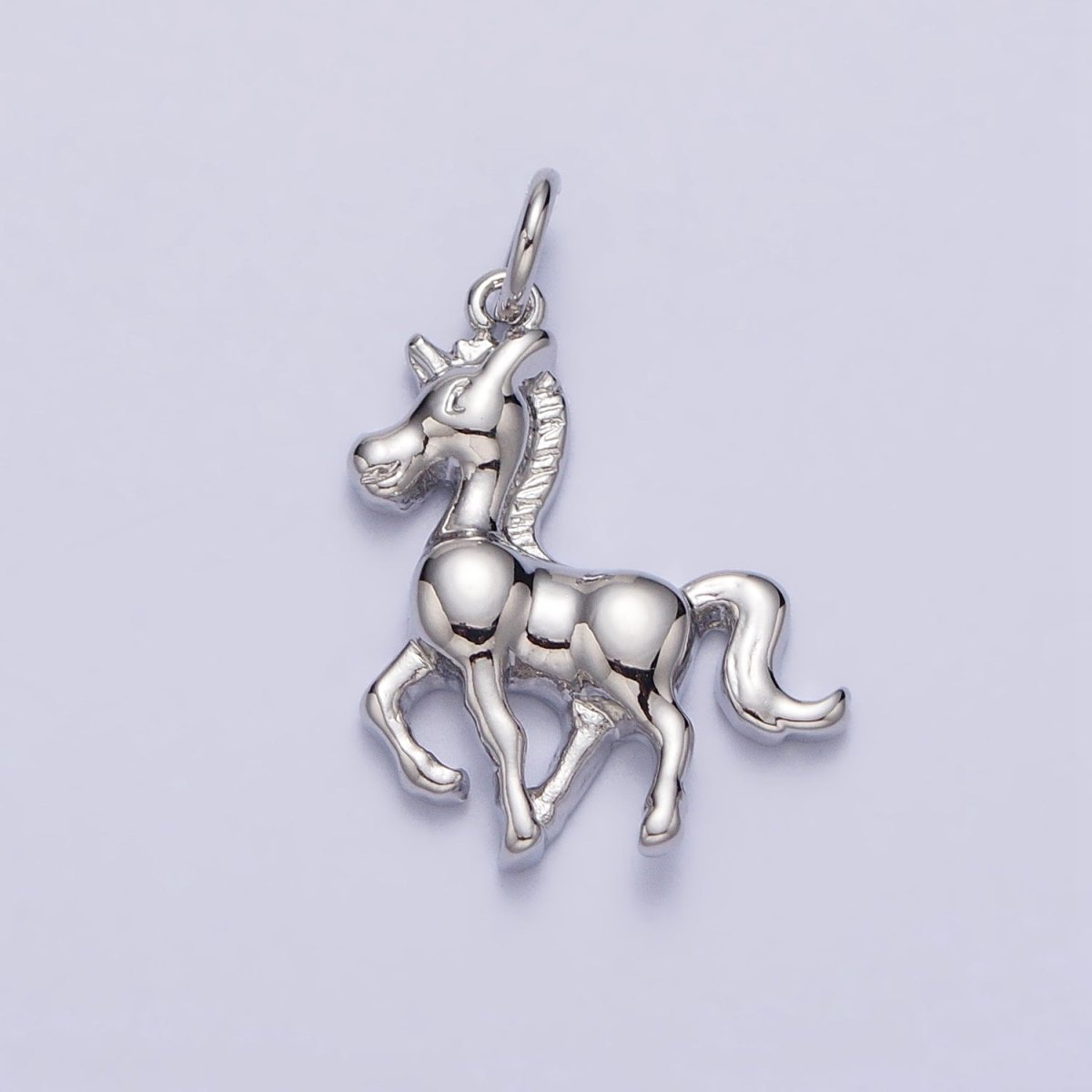 Trotting Horse Unicorn Equestrian Charm in Gold &amp; Silver | AC193
