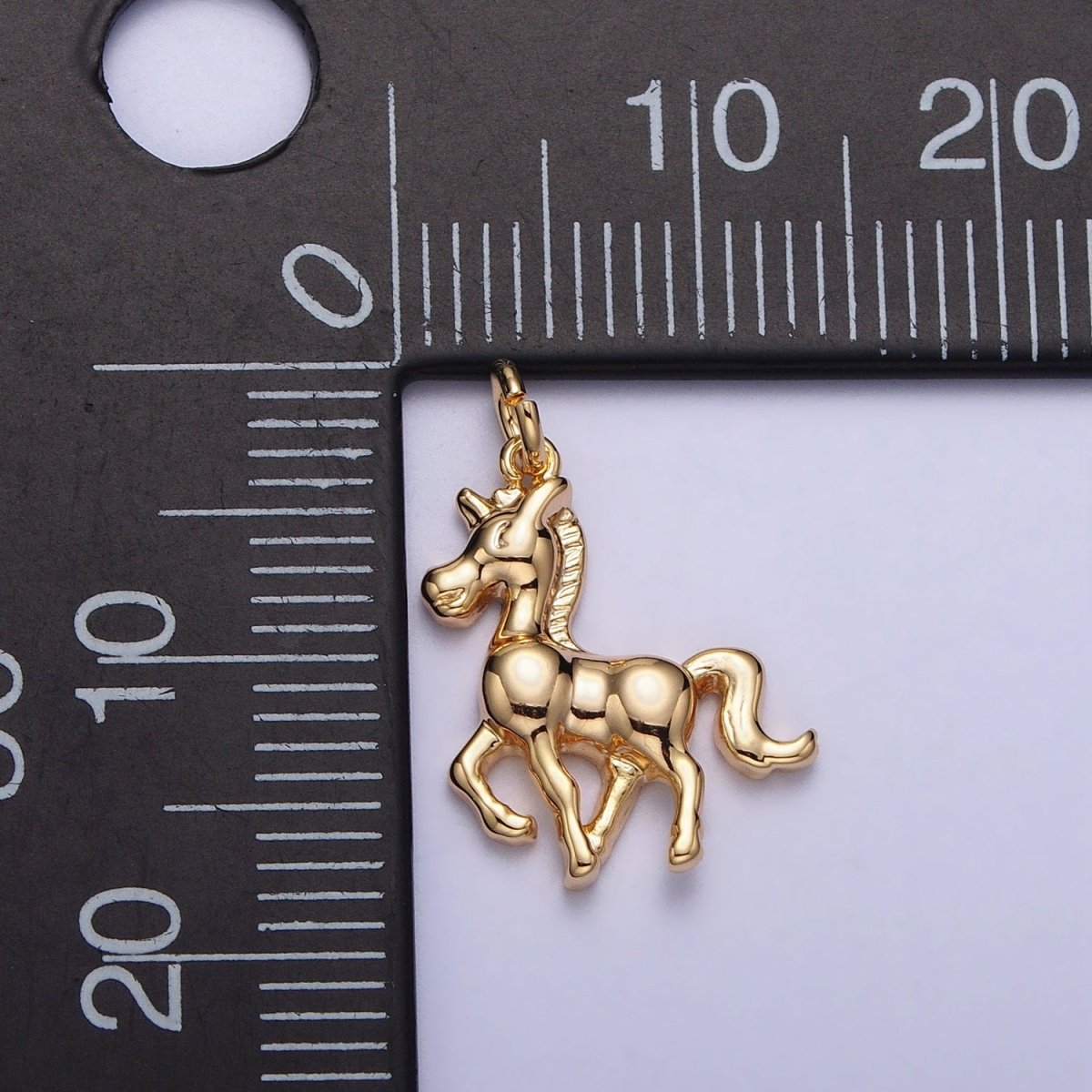 Trotting Horse Unicorn Equestrian Charm in Gold &amp; Silver | AC193