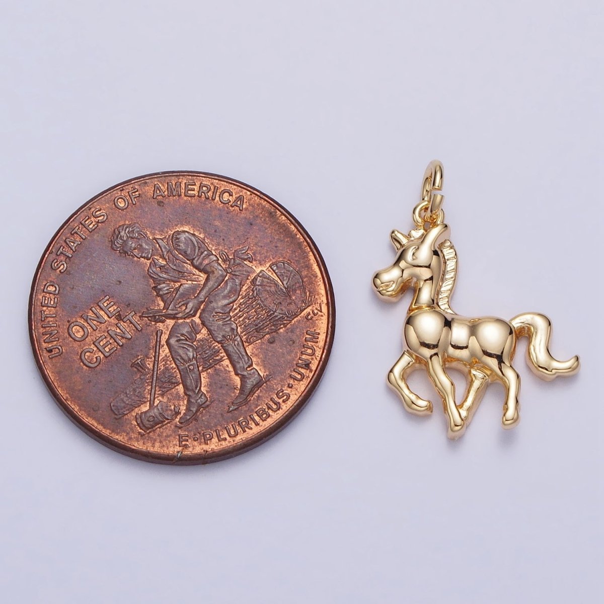 Trotting Horse Unicorn Equestrian Charm in Gold &amp; Silver | AC193