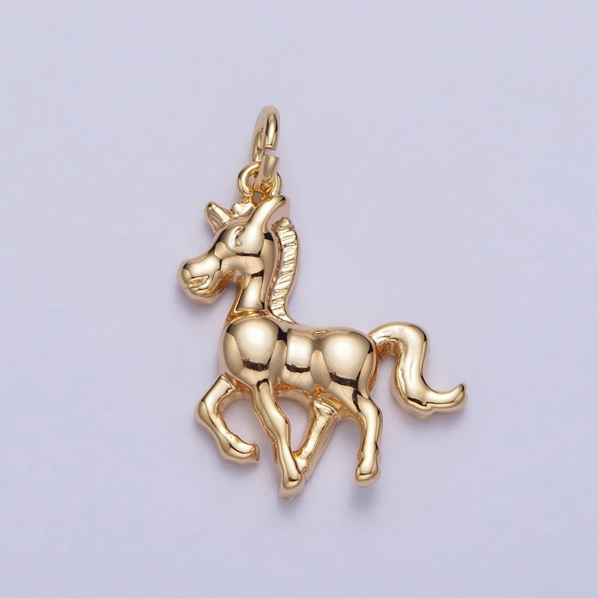 Trotting Horse Unicorn Equestrian Charm in Gold &amp; Silver | AC193
