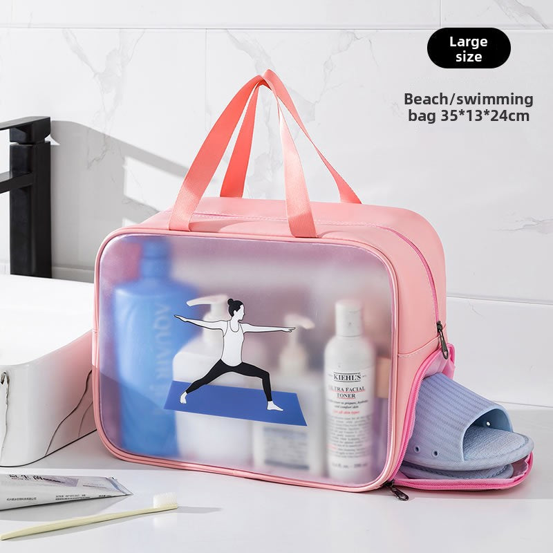 Cosmetics storage bag, wet and dry separation toilet bag, fitness transparent waterproof cosmetic bag, transparent makeup purse,Makeup bag with compartments,