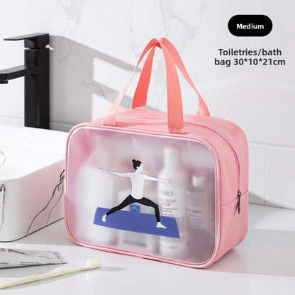 Cosmetics storage bag, wet and dry separation toilet bag, fitness transparent waterproof cosmetic bag, transparent makeup purse,Makeup bag with compartments,