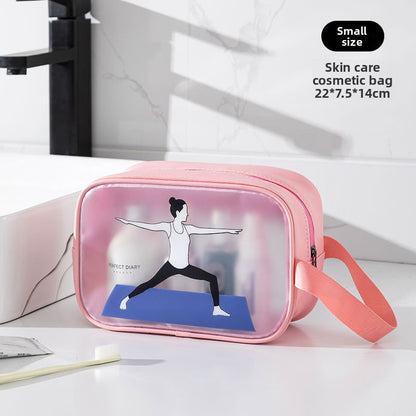 Cosmetics storage bag, wet and dry separation toilet bag, fitness transparent waterproof cosmetic bag, transparent makeup purse,Makeup bag with compartments,