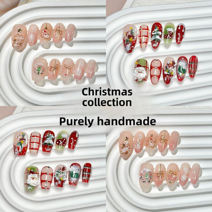 Christmas handmade nail wear boutique high-end nail art fake nail flakes autumn and winter