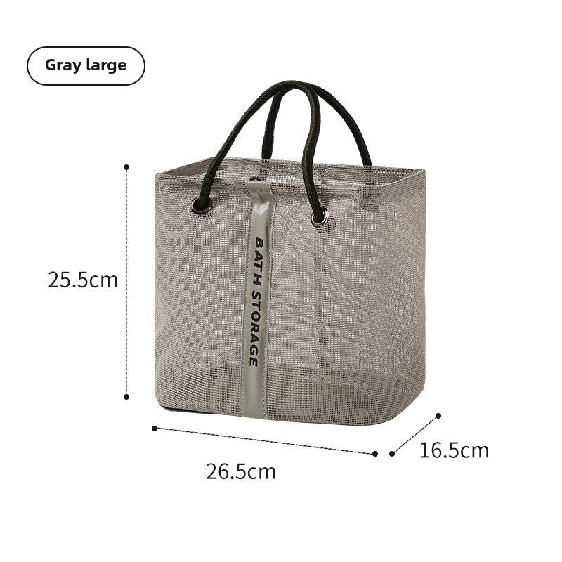 Mesh bath bag, mesh pocket tote swimming wash bag, men&
