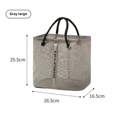 Mesh bath bag, mesh pocket tote swimming wash bag, men&
