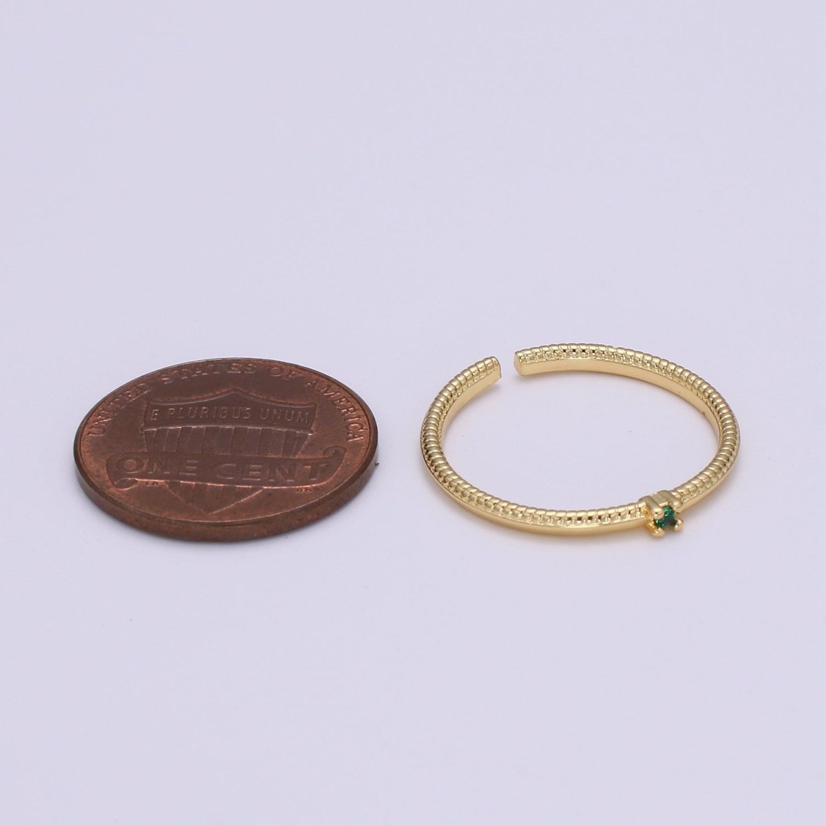 Twisted Band Ring - 24K Gold Minimalist Ring - Stackable Ring - Gold Cz Ring Layering - Stacking Ring Birthstone Jewelry size 6.5 O-281 O-282